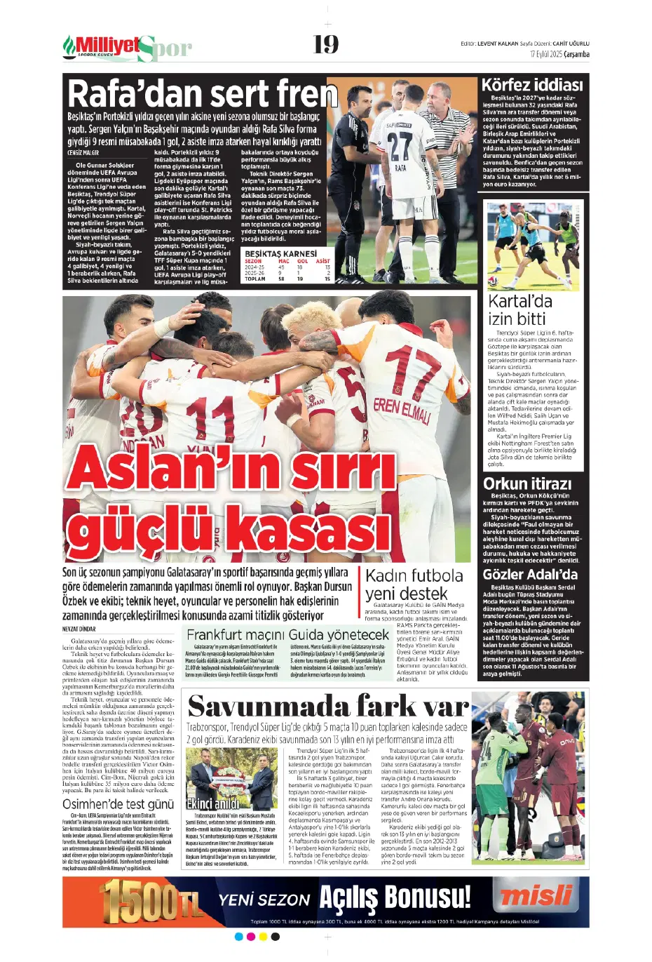 "Okan Buruk'un İlkay-Sane planı" | Sporun manşetleri - 9