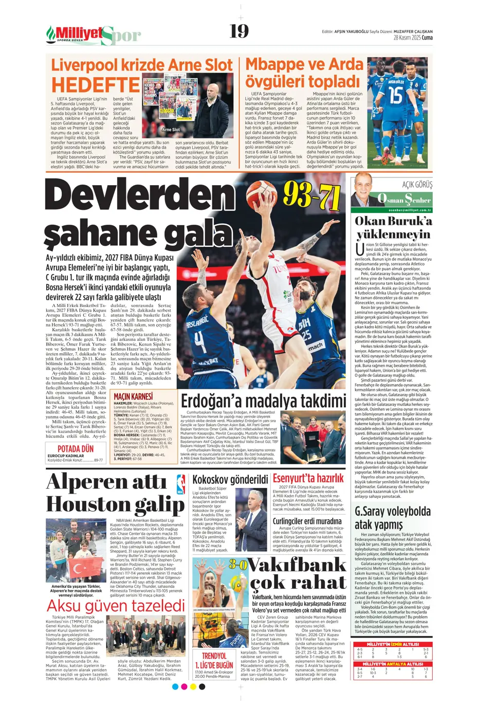 "Avrupa'nın lideri Samsunspor" | Sporun manşetleri - 13