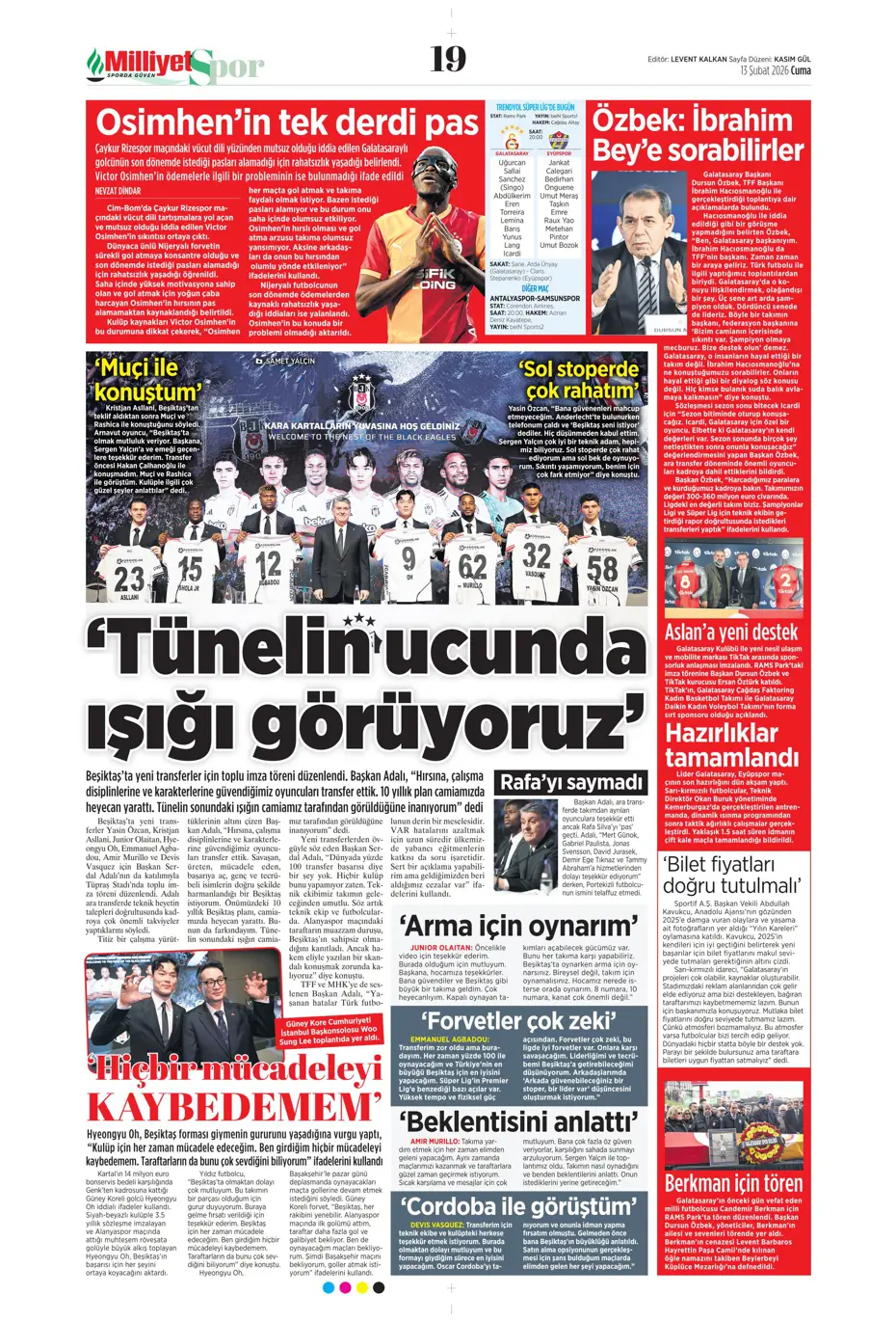 "Tedesco teklifi kabul etmeye yakın" | Sporun manşetleri - 12