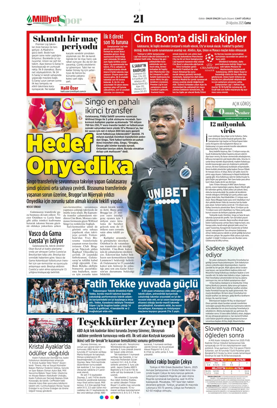 "Avrupa da gitti Solskjaer de" | Sporun manşetleri - 15