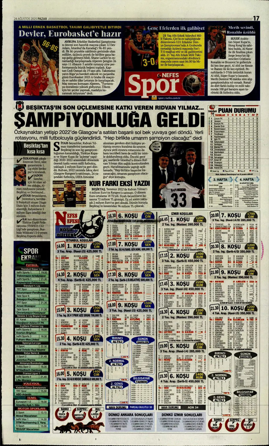 "Galatasaray'a üçlü piyango" | Sporun manşetleri - 20