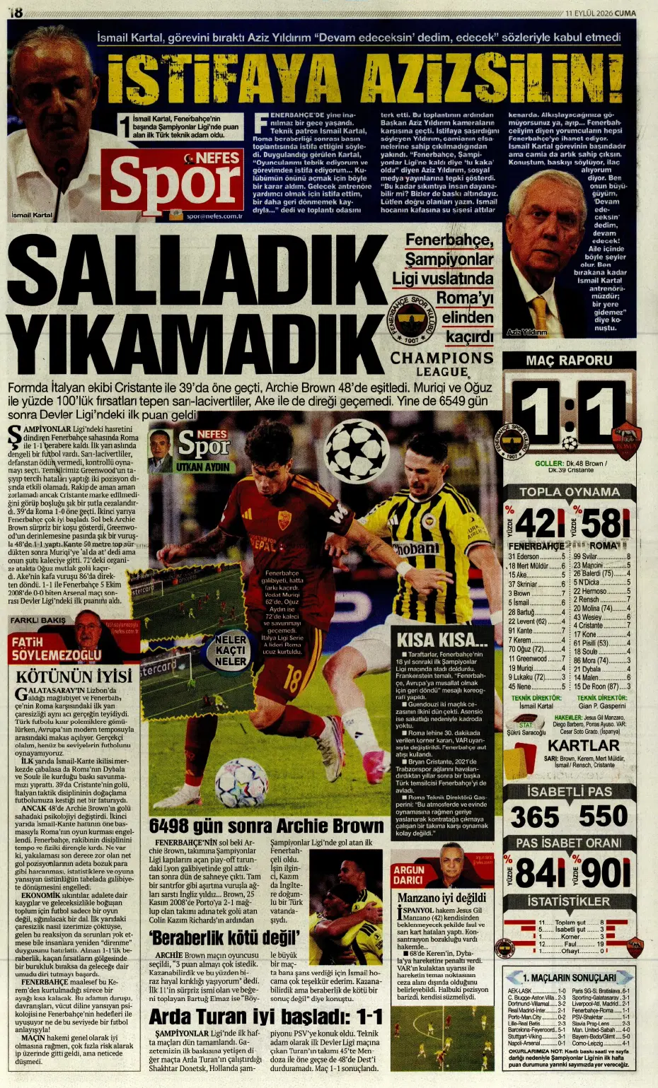 "İsmail Kartal gitti, geldi" | Sporun manşetleri - 5