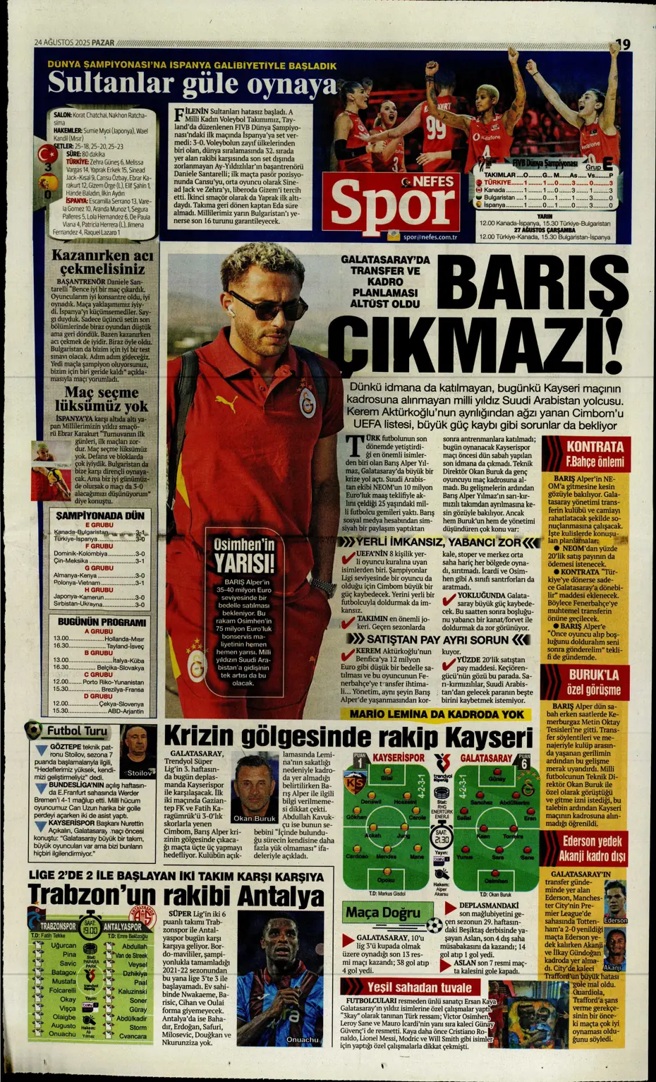 "Galatasaray'a üçlü piyango" | Sporun manşetleri - 18