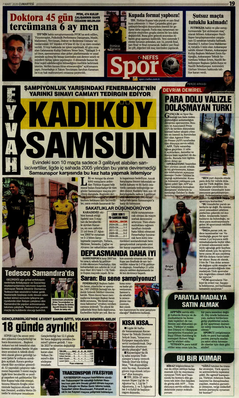 "Tedesco'ya Alman ve İtalyan markajı" | Sporun manşetleri - 13