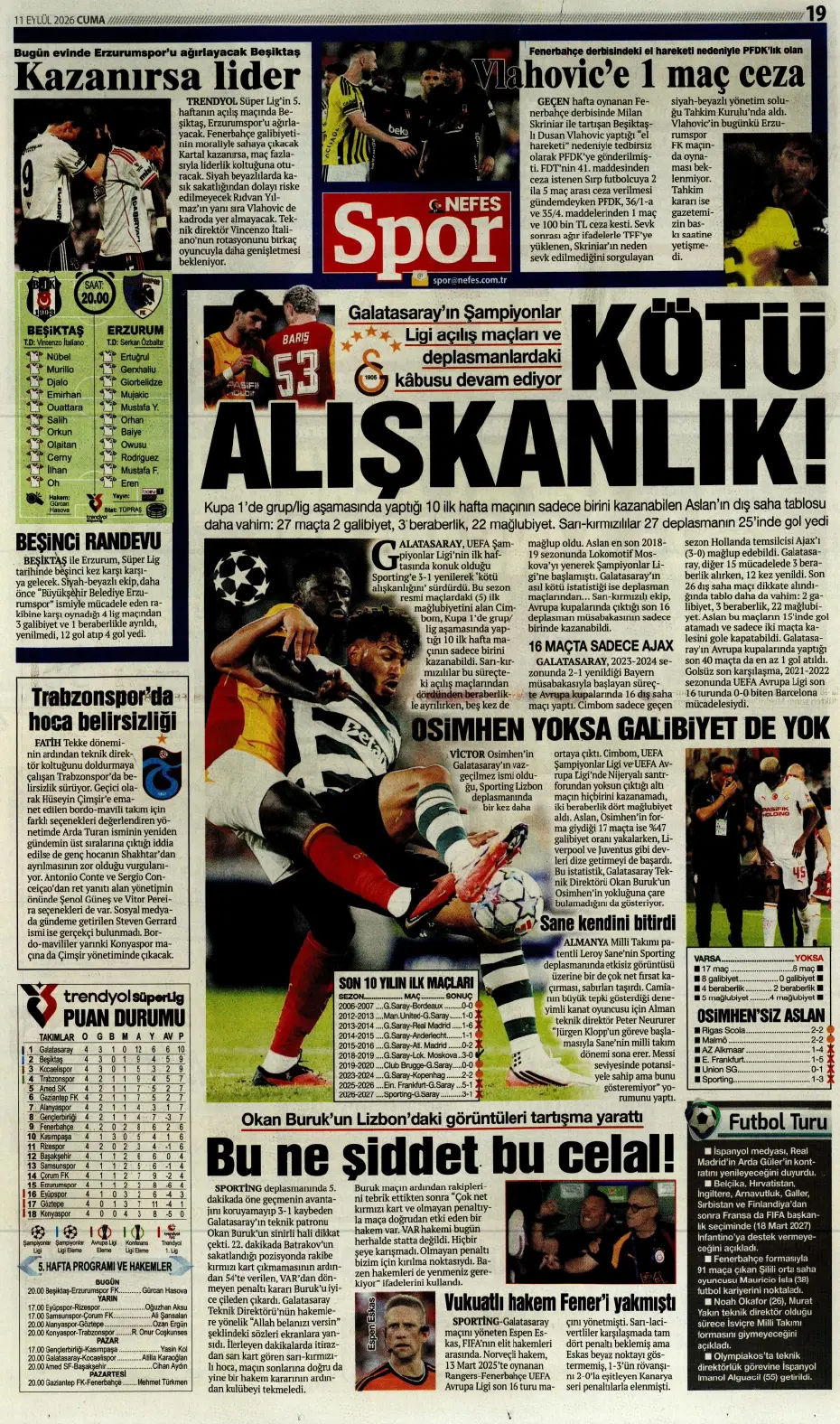 "İsmail Kartal gitti, geldi" | Sporun manşetleri - 6