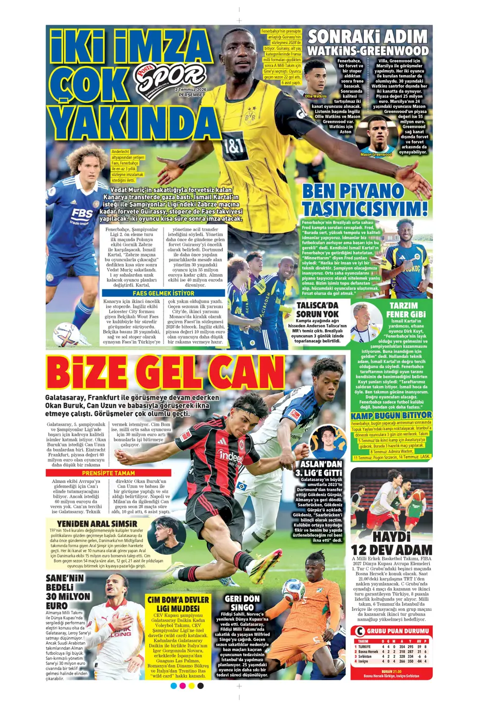 Fenerbahçe'den şok Malang Sarr kararı! Anlaşma sağlanmışken yüz çevrildi | Sporun manşetleri - 12 Fenerbahçe'den şok Malang Sarr kararı! Anlaşma sağlanmışken yüz çevrildi | Sporun manşetleri - 12