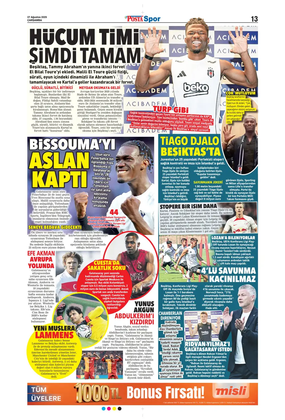 "Fenerbahçe'den 850 milyon euroluk tarihi hamle" | Sporun manşetleri - 11