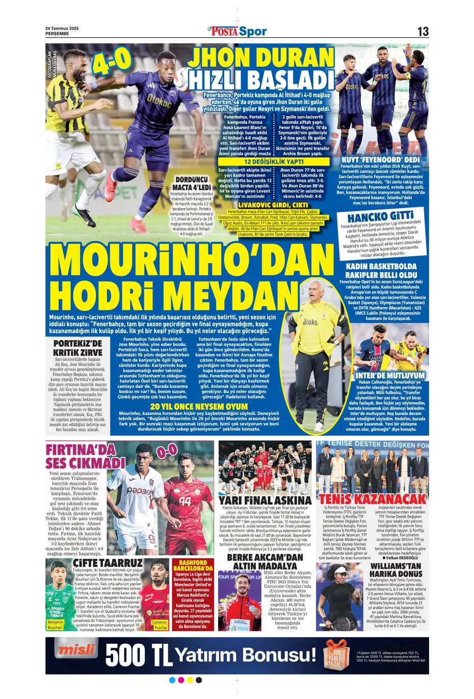 "Enzo Millot Aslan oluyor" | Sporun manşetleri - 14