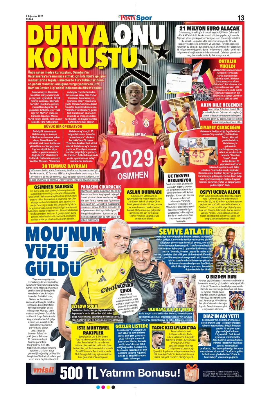 "Ederson için geri sayım" | Sporun manşetleri - 11