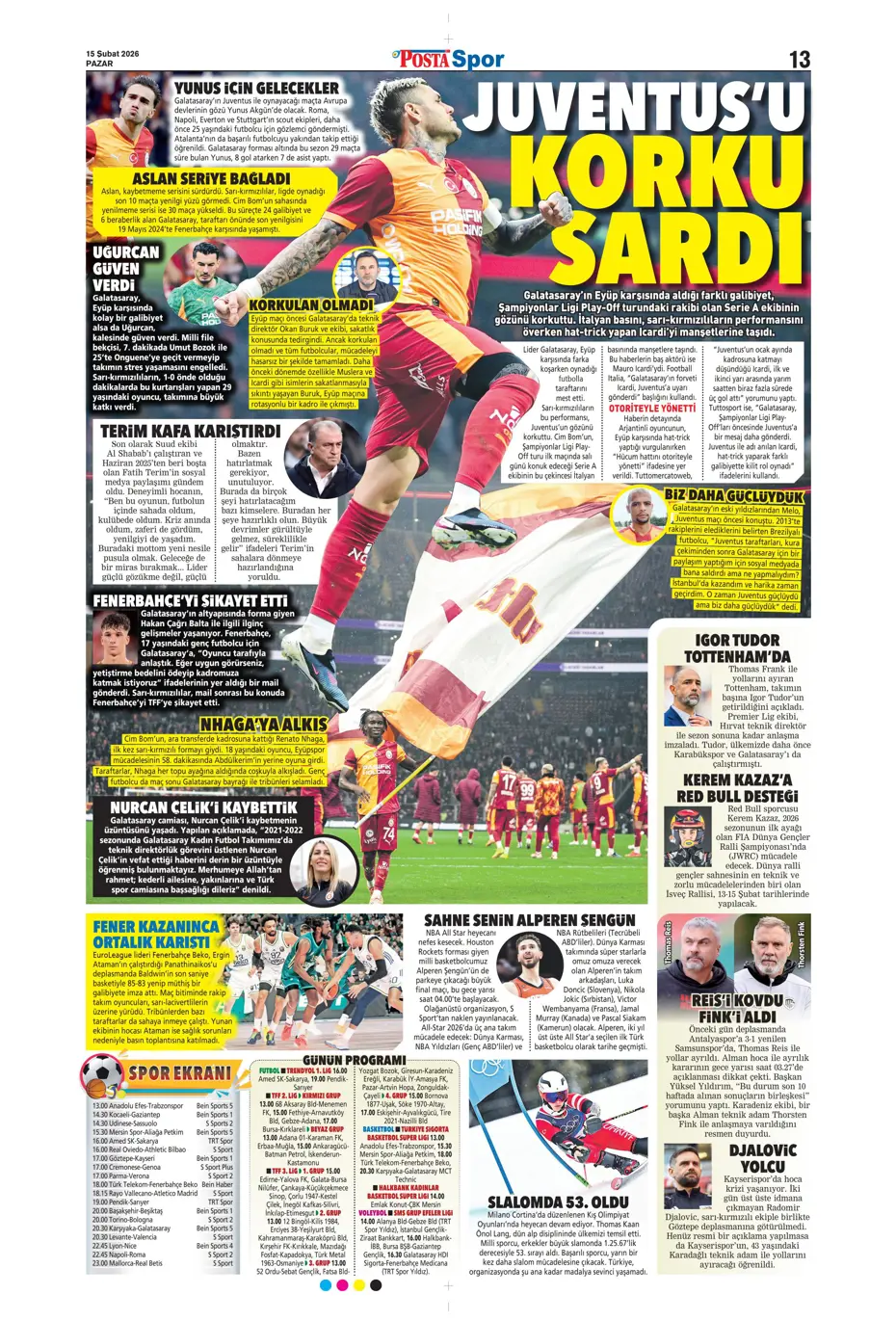 "Eyvah! Galatasaray'da Yunus Akgün endişesi" | Sporun manşetleri - 20 "Eyvah! Galatasaray'da Yunus Akgün endişesi" | Sporun manşetleri - 20