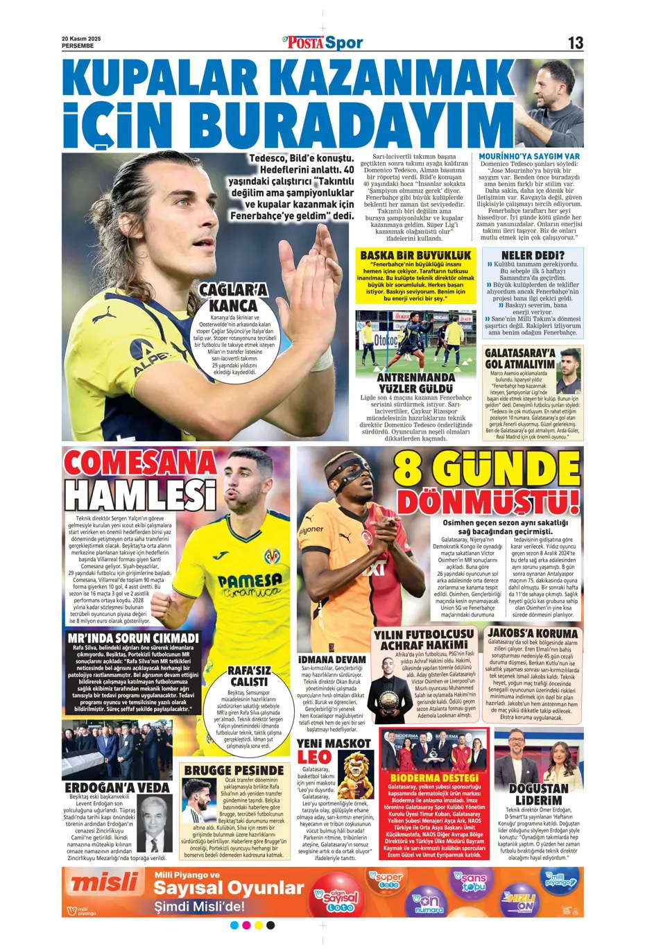 "Leao bombası" | Sporun manşetleri - 8