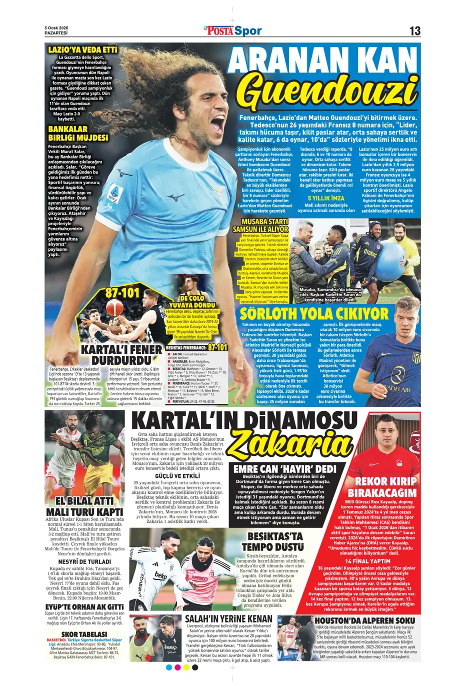 "Fenerbahçe'ye yeni yılın ilk piyangosu Sofyan Amrabat'tan" | Sporun manşetleri - 15