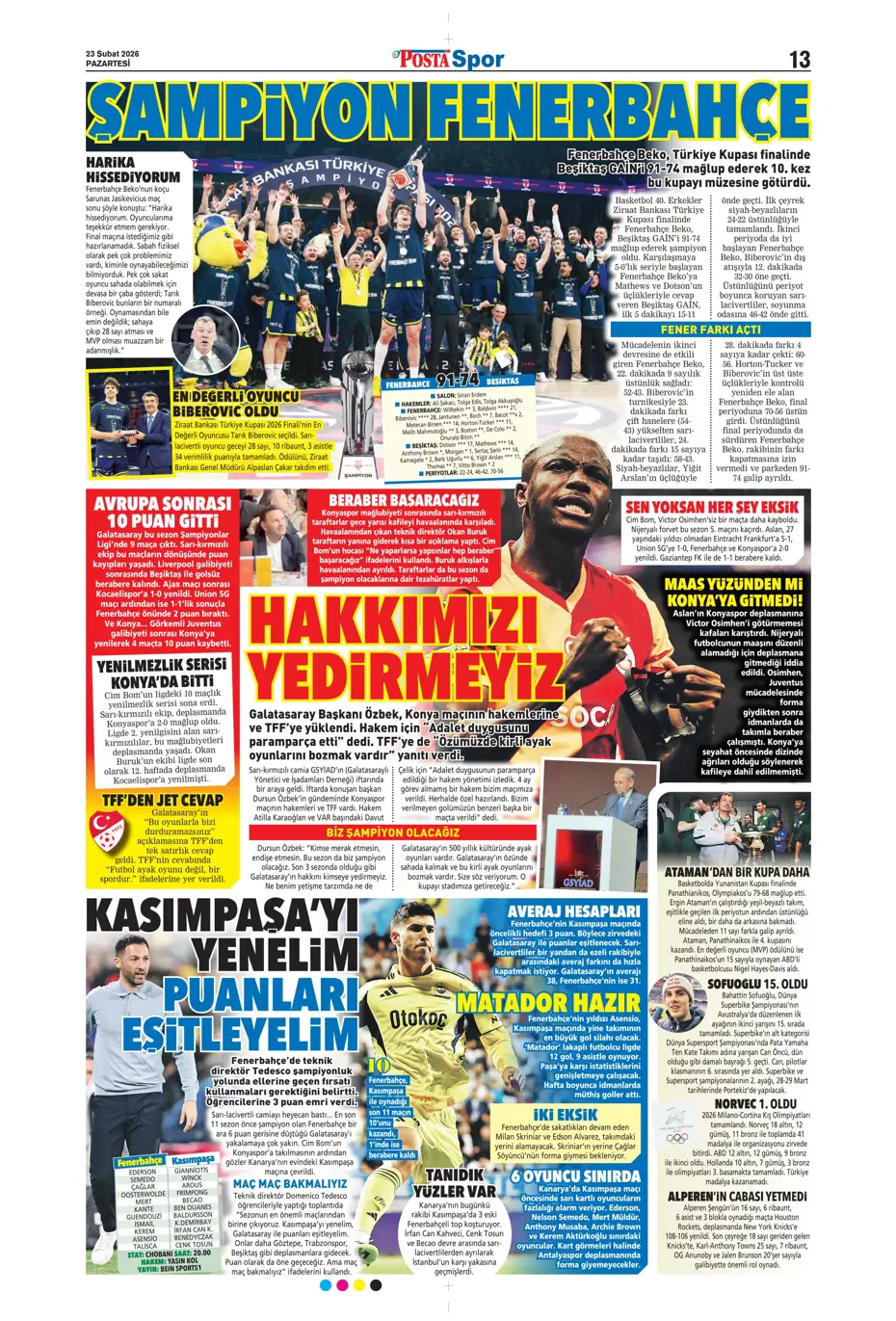 "Fenerbahçe'ye Galatasaray dopingi: Whatsapp grubunda bayram havası" | Sporun manşetleri - 14 "Fenerbahçe'ye Galatasaray dopingi: Whatsapp grubunda bayram havası" | Sporun manşetleri - 14