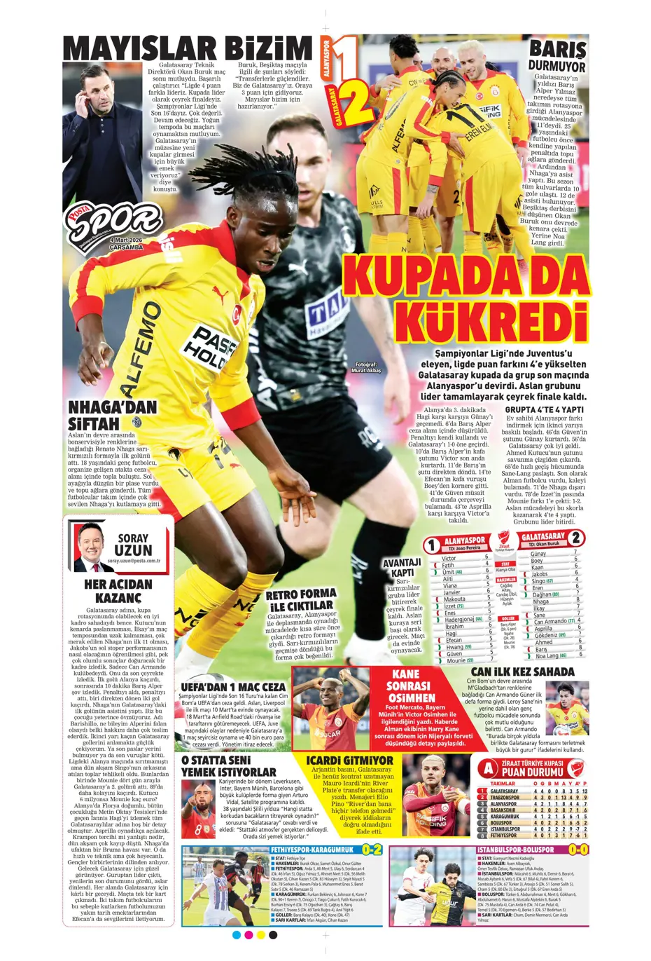 "Anlaşma tamam, sezon sonunda Fenerbahçe'den ayrılıyor" | Sporun manşetleri - 31 "Anlaşma tamam, sezon sonunda Fenerbahçe'den ayrılıyor" | Sporun manşetleri - 31