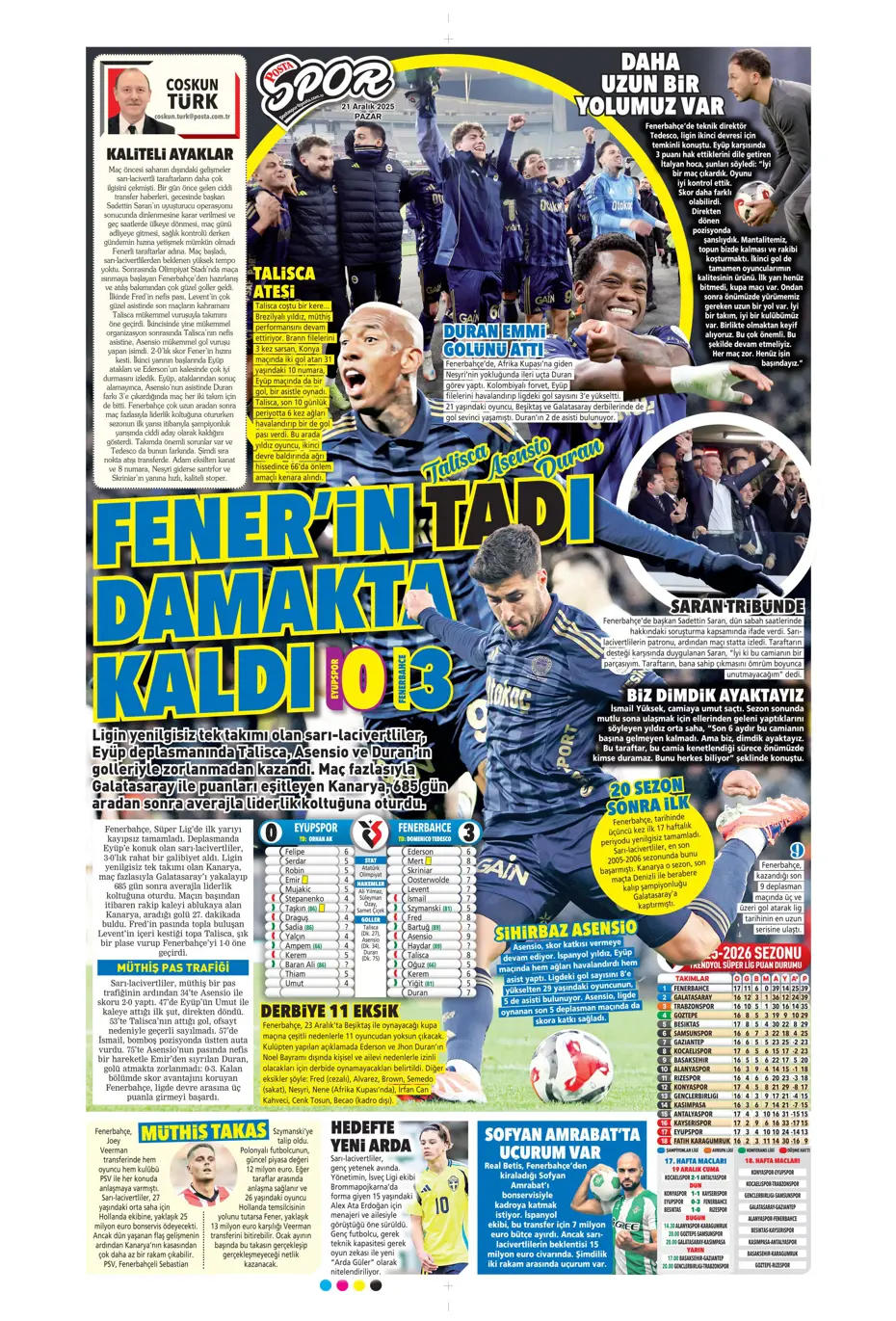 "Transferde Yusuf Sarı bombası" | Sporun manşetleri - 12