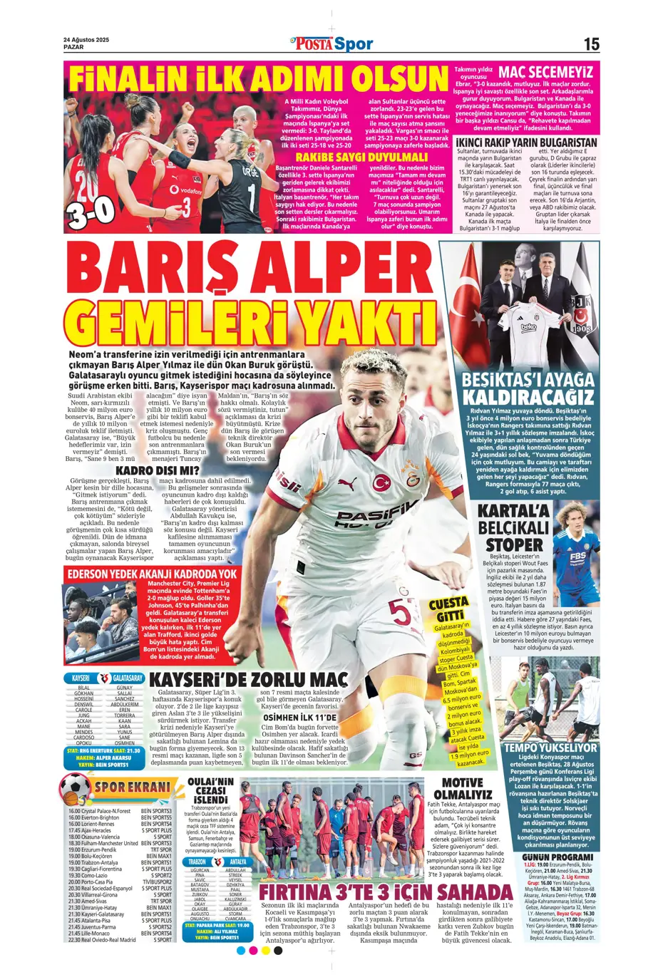 "Galatasaray'a üçlü piyango" | Sporun manşetleri - 15