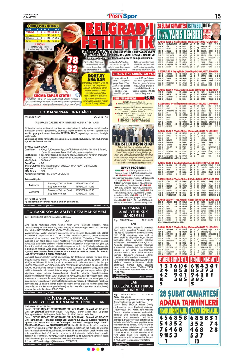 "İsmail Yüksek'e İngiliz takibi" | Sporun manşetleri - 20