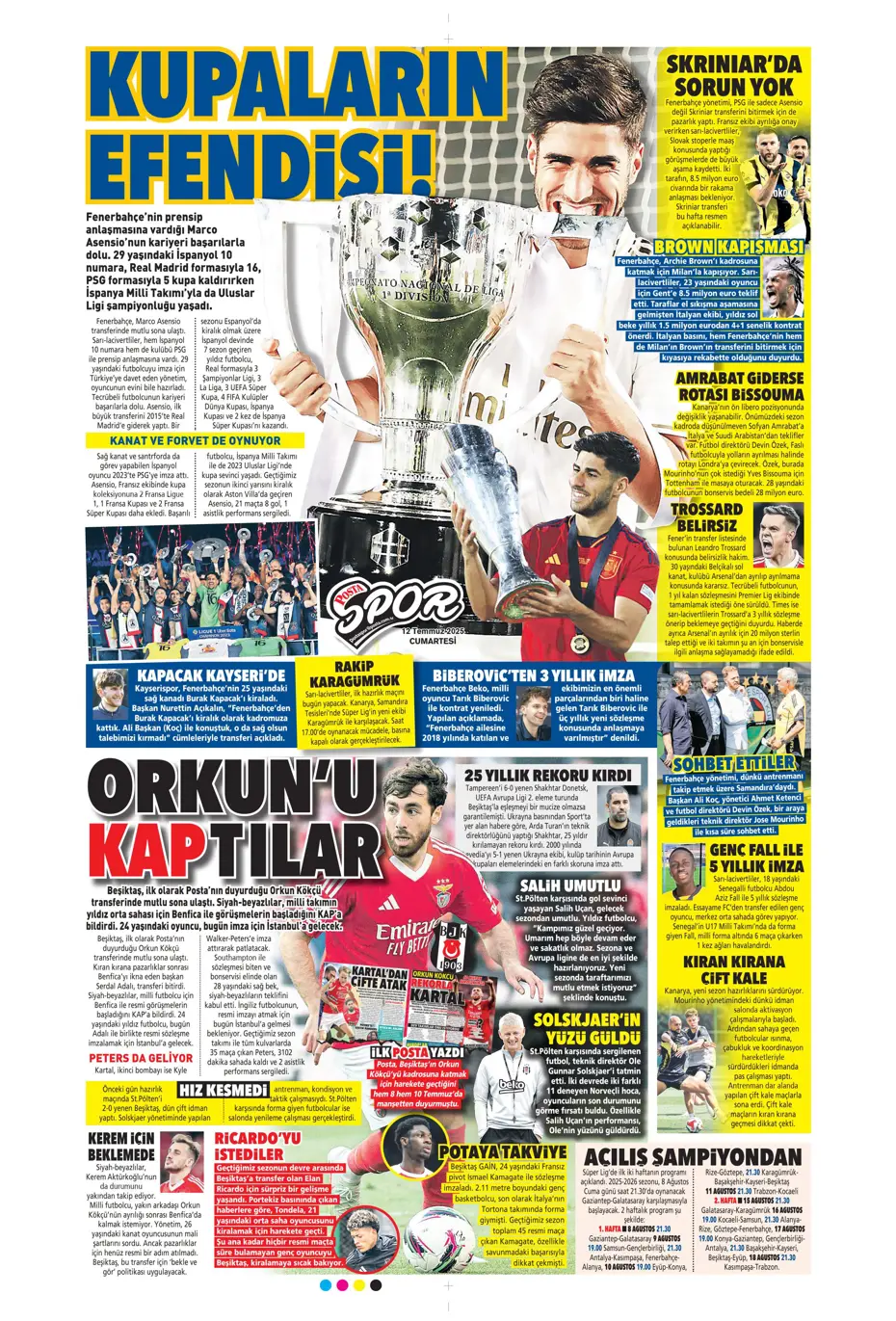 "Asensio ve Skriniar birlikte geliyor" | Sporun manşetleri - 11