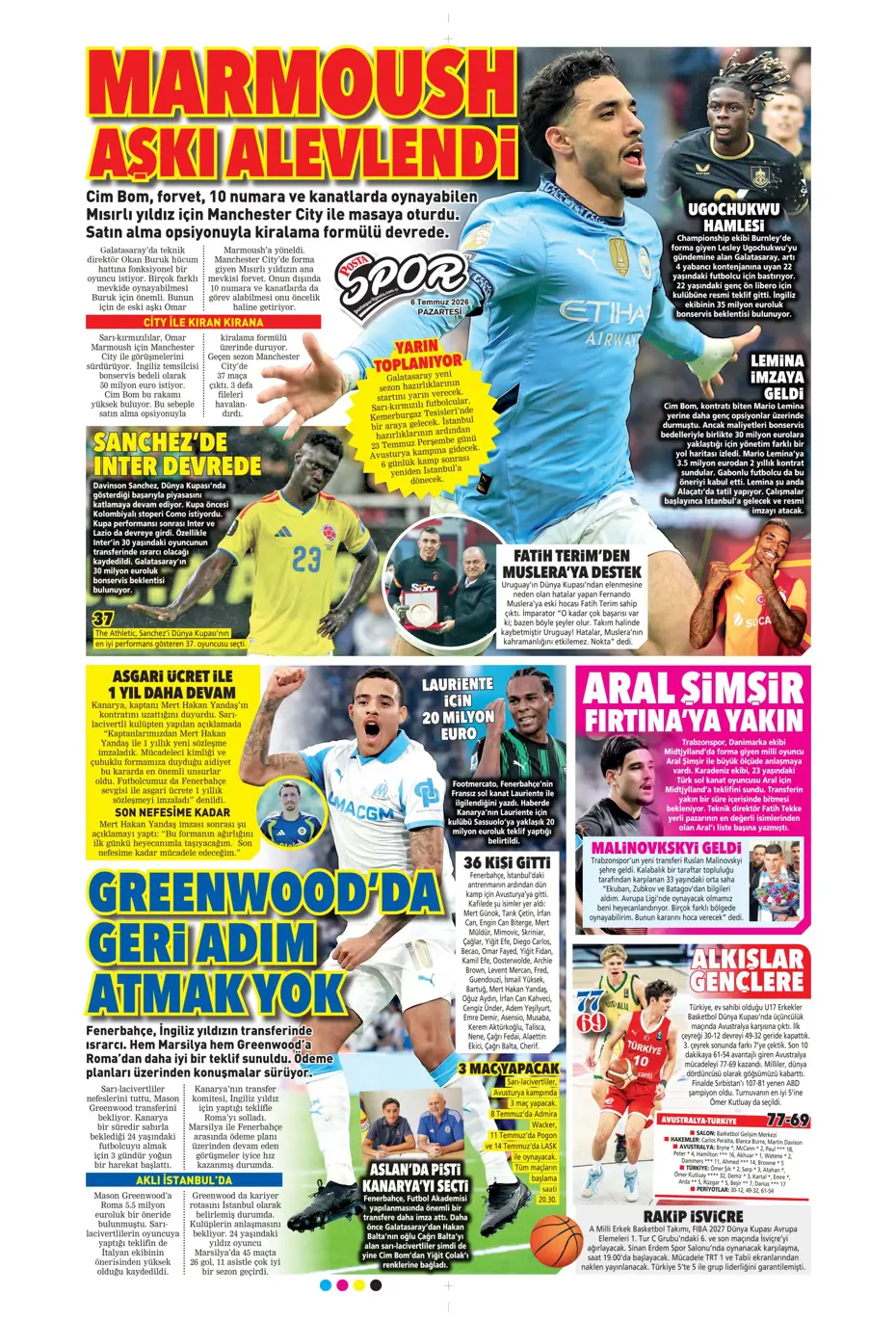 "Ve Greenwood, Fenerbahçe'de" | Sporun manşetleri - 13
