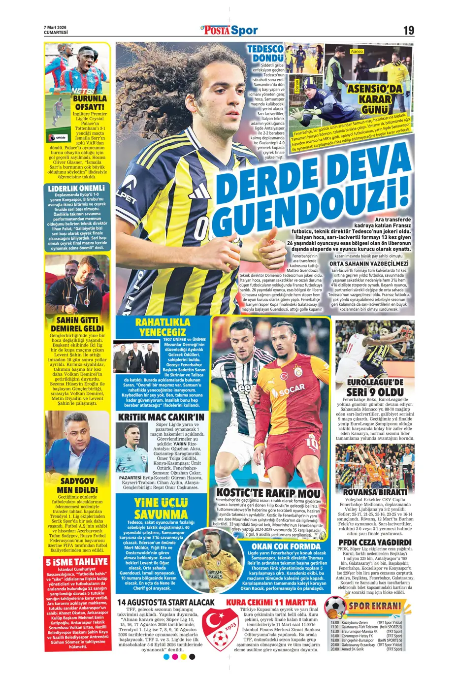 "Tedesco'ya Alman ve İtalyan markajı" | Sporun manşetleri - 19