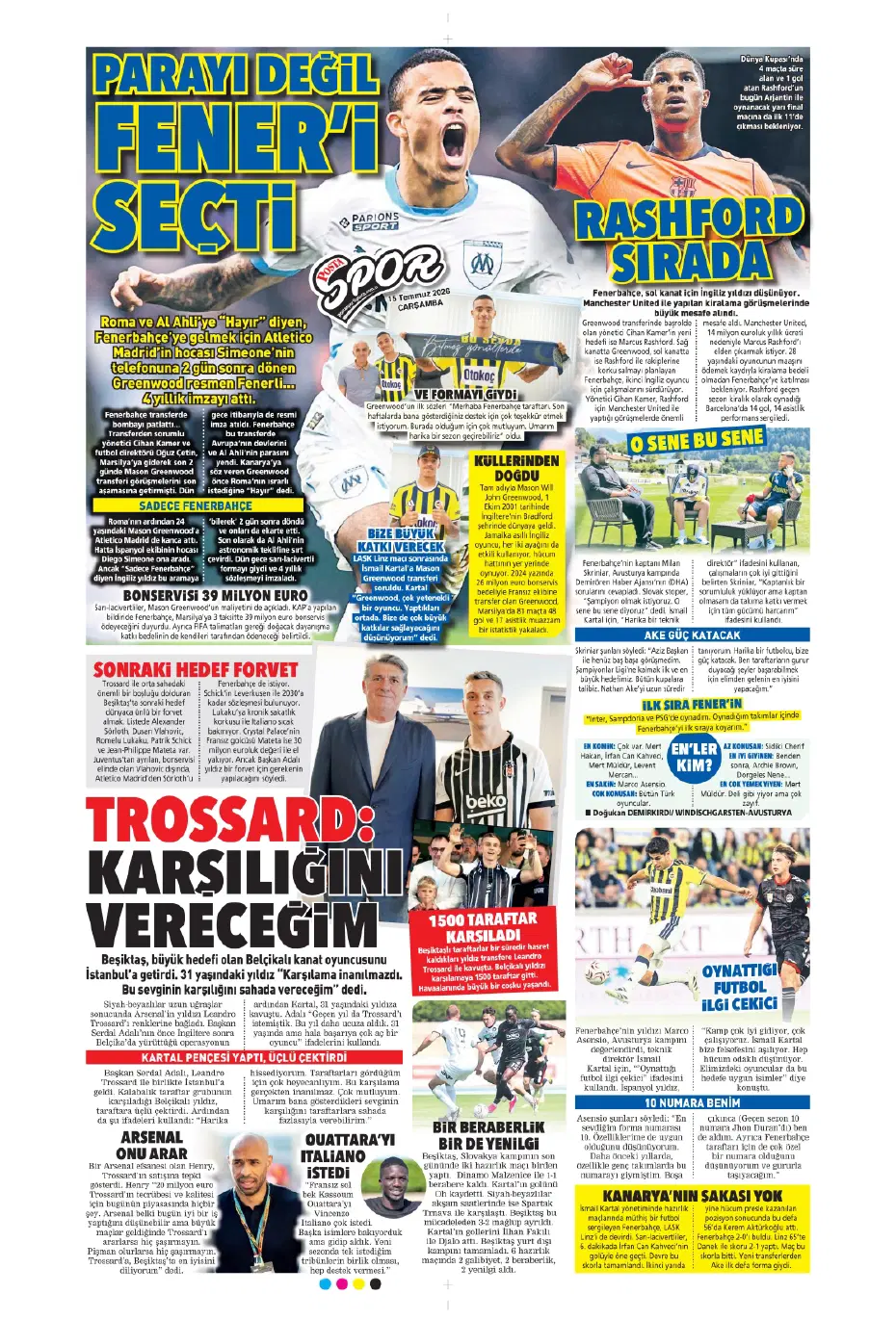 "Sıra geldi Rashford'a" | Sporun manşetleri - 16