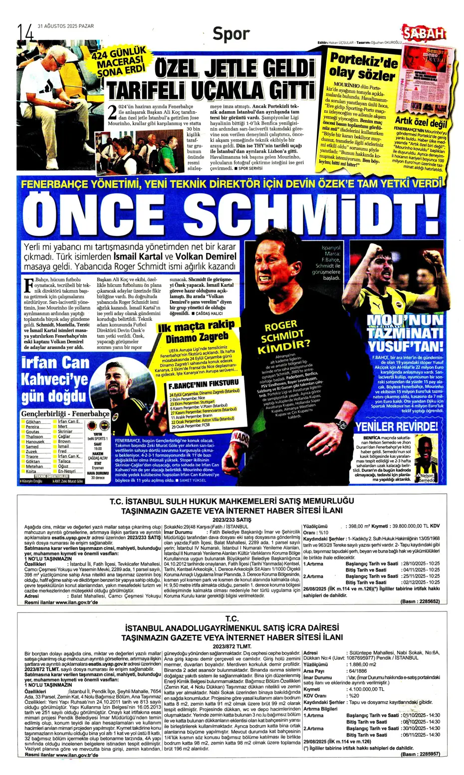 "Roger Schmidt'ten Fenerbahçe kararı" | Sporun manşetleri - 13