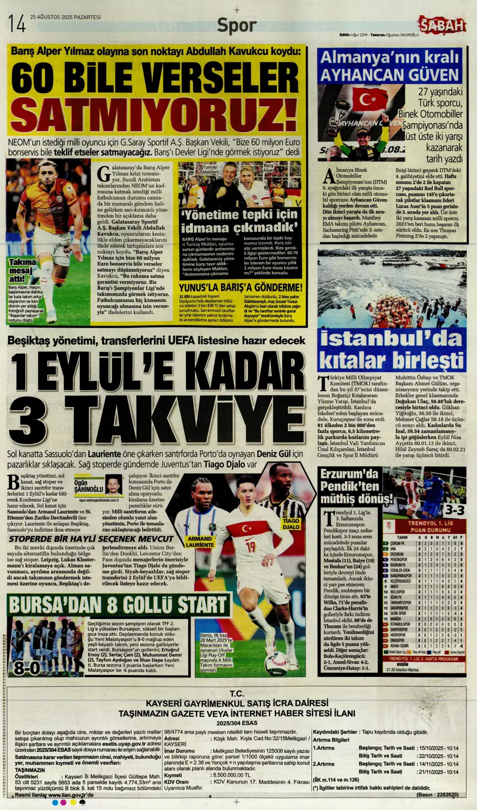 "Fenerbahçe'de Youri Tielemans tamam" | Sporun manşetleri - 14