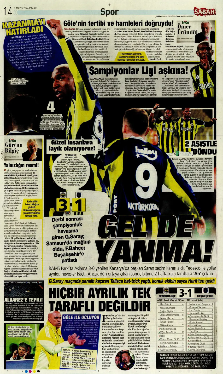 Galatasaray dördüncüyü ararken dört yedi | Sporun manşetleri - 33 Galatasaray dördüncüyü ararken dört yedi | Sporun manşetleri - 33