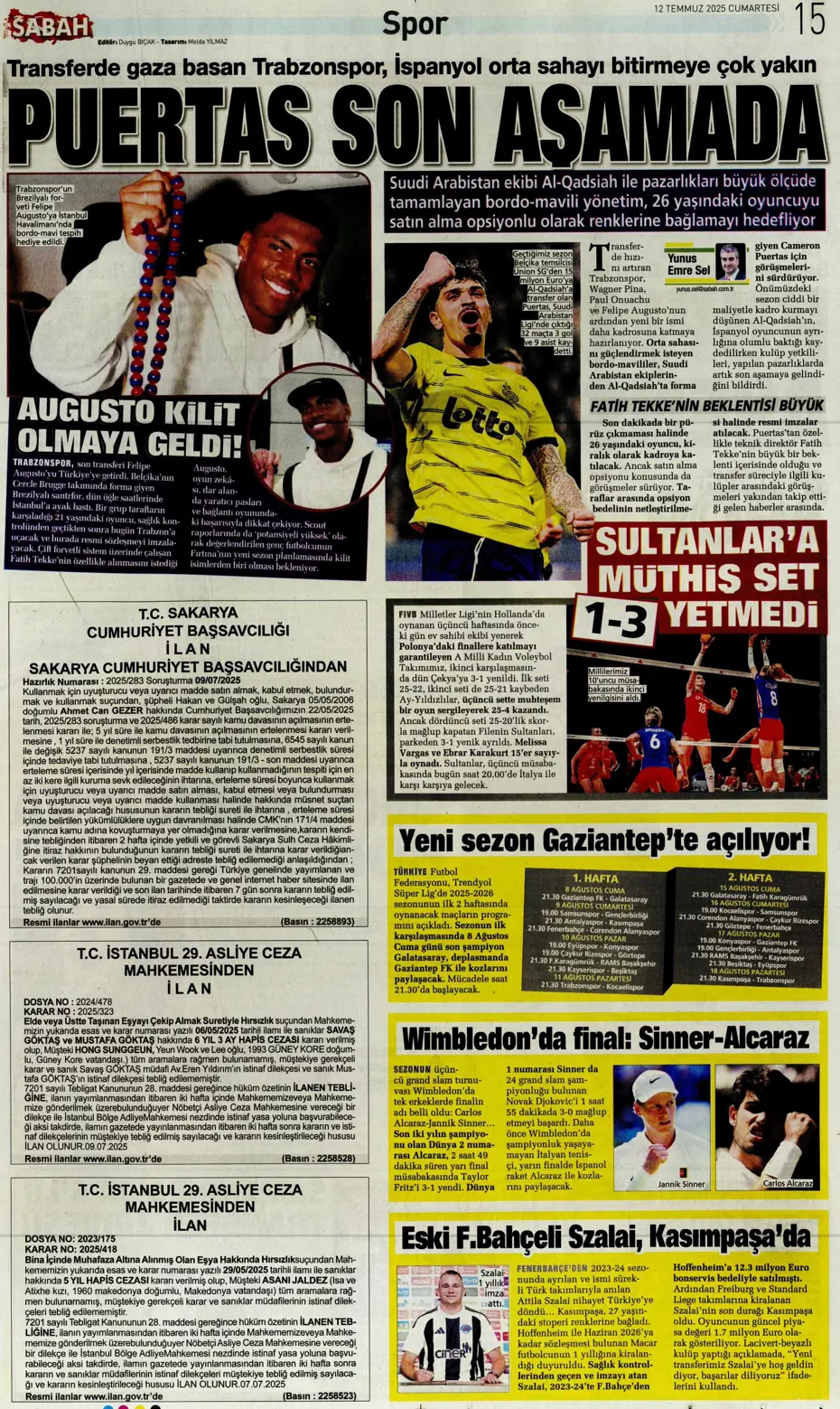 "Asensio ve Skriniar birlikte geliyor" | Sporun manşetleri - 10