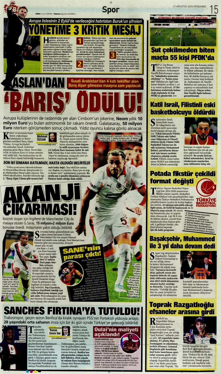 "Benfica'yı Kadıköy'de salladık ama yıkamadık" | Sporun manşetleri - 13