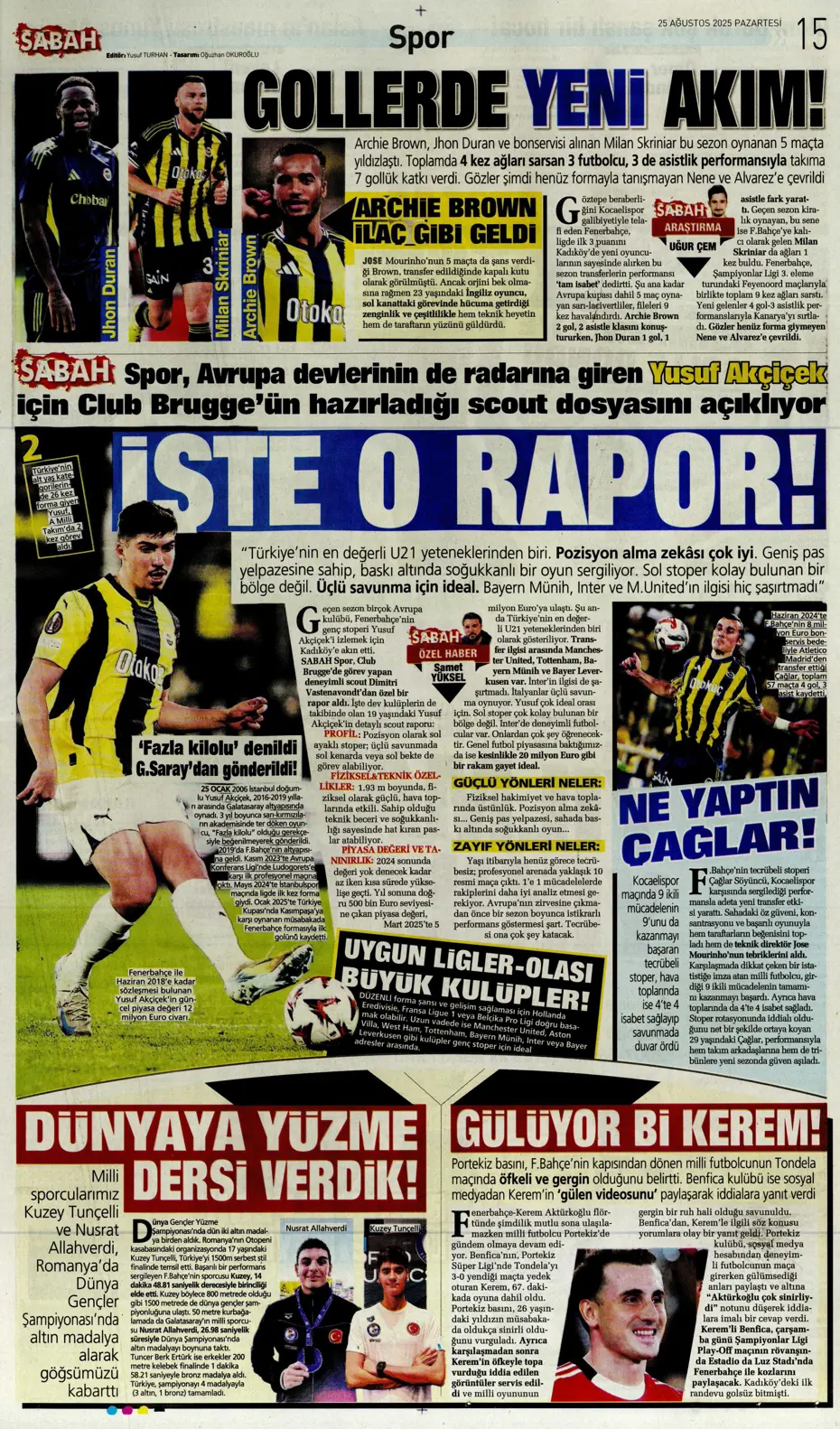 "Fenerbahçe'de Youri Tielemans tamam" | Sporun manşetleri - 13