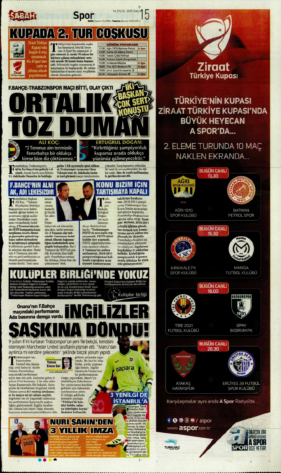 "Fenerbahçe'den David Alaba bombası" | Sporun manşetleri - 8