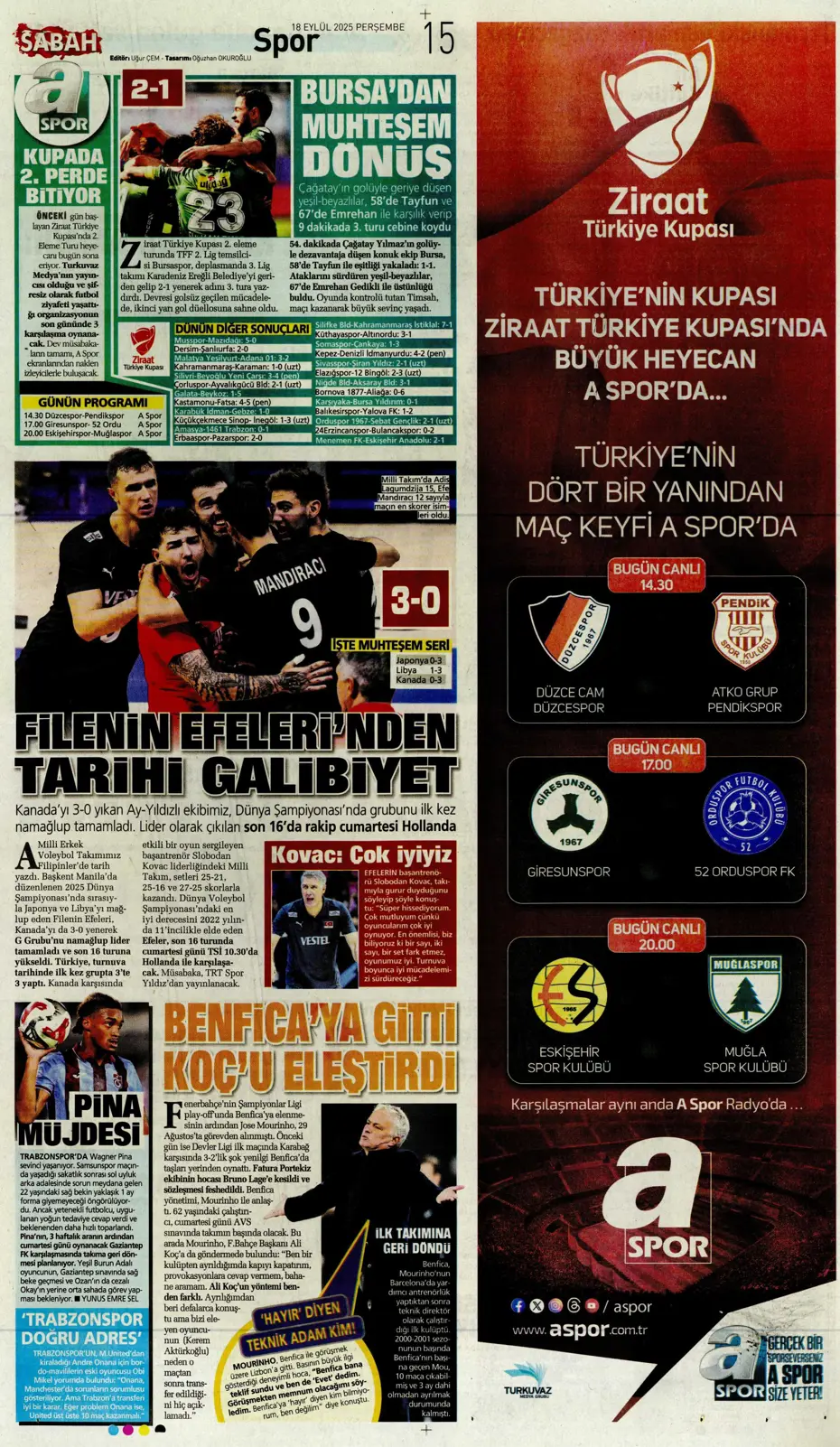 "Fenerbahçe 'Can' evinden vuruldu" | Sporun manşetleri - 8