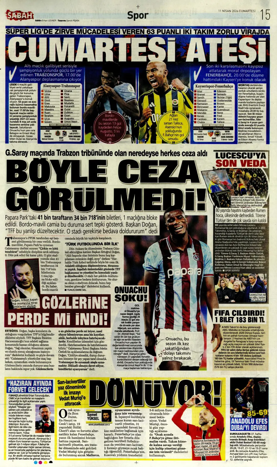 "Devler Osimhen için sırada" | Sporun manşetleri - 18