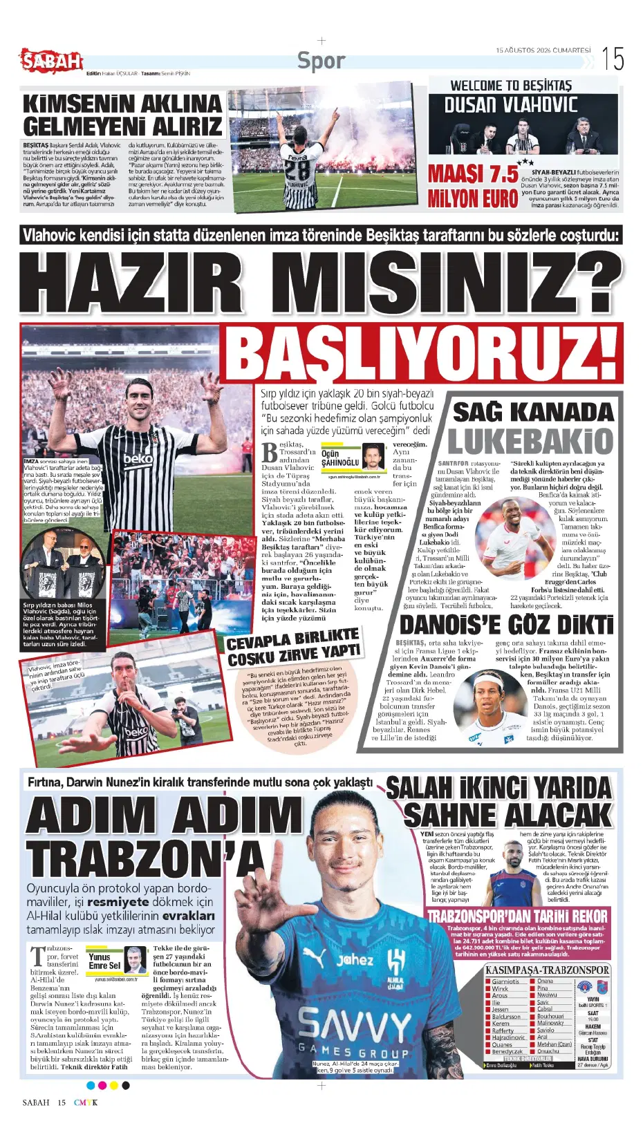 "Darwin Nunez geliyor" | Sporun manşetleri - 27 "Darwin Nunez geliyor" | Sporun manşetleri - 27