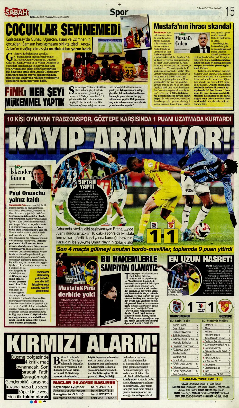 Galatasaray dördüncüyü ararken dört yedi | Sporun manşetleri - 11 Galatasaray dördüncüyü ararken dört yedi | Sporun manşetleri - 11