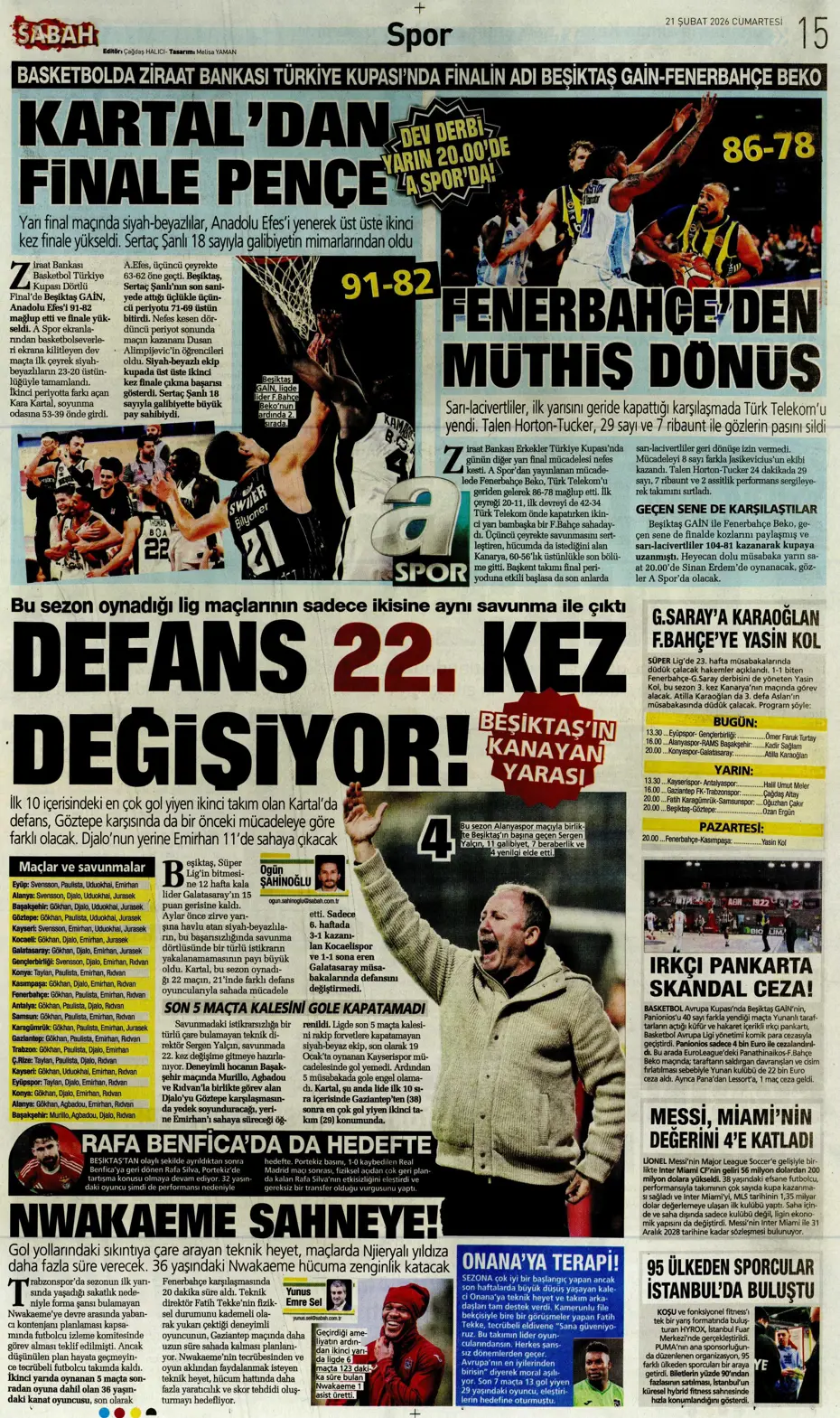 "İlk transfer Altay Bayındır" | Sporun manşetleri - 21