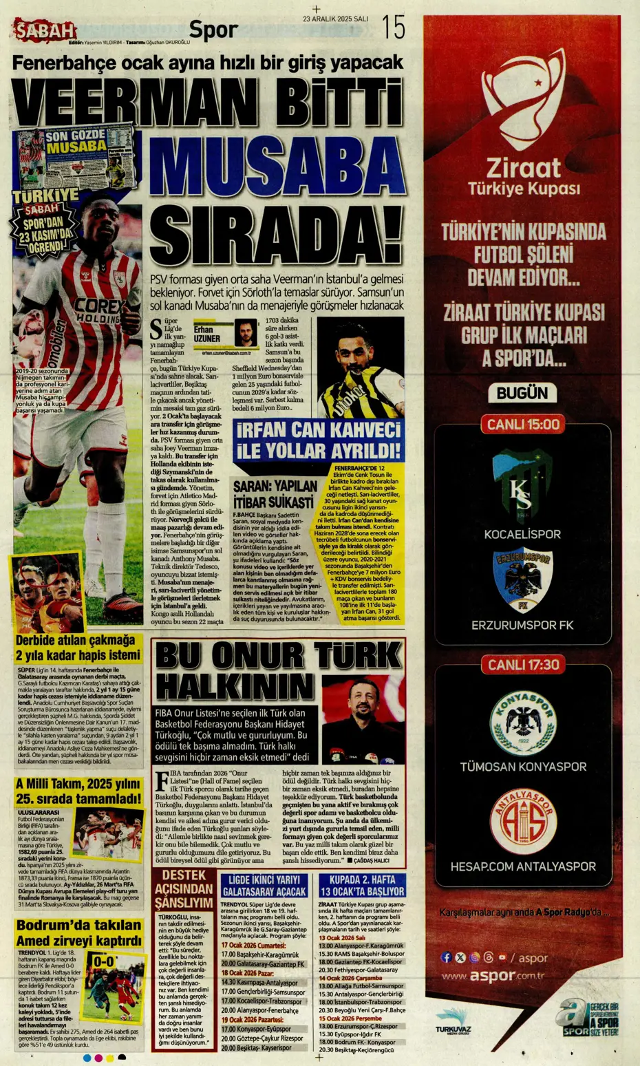 "Fenerbahçe'den Talisca'yla ilgili son karar çıktı" | Sporun manşetleri - 25 "Fenerbahçe'den Talisca'yla ilgili son karar çıktı" | Sporun manşetleri - 25