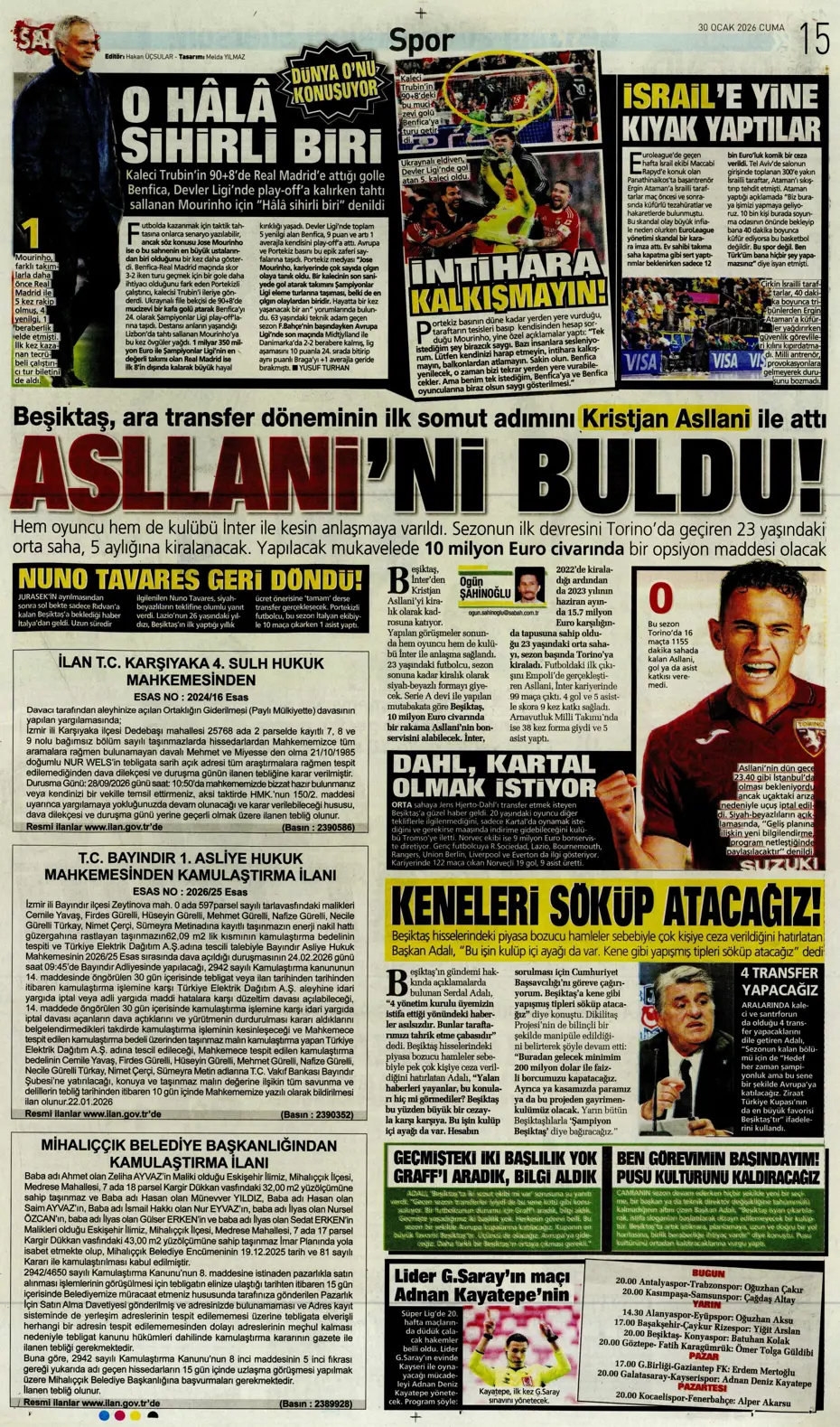 "Galatasaray'ın Gueye transferi tamam" | Sporun manşetleri - 9