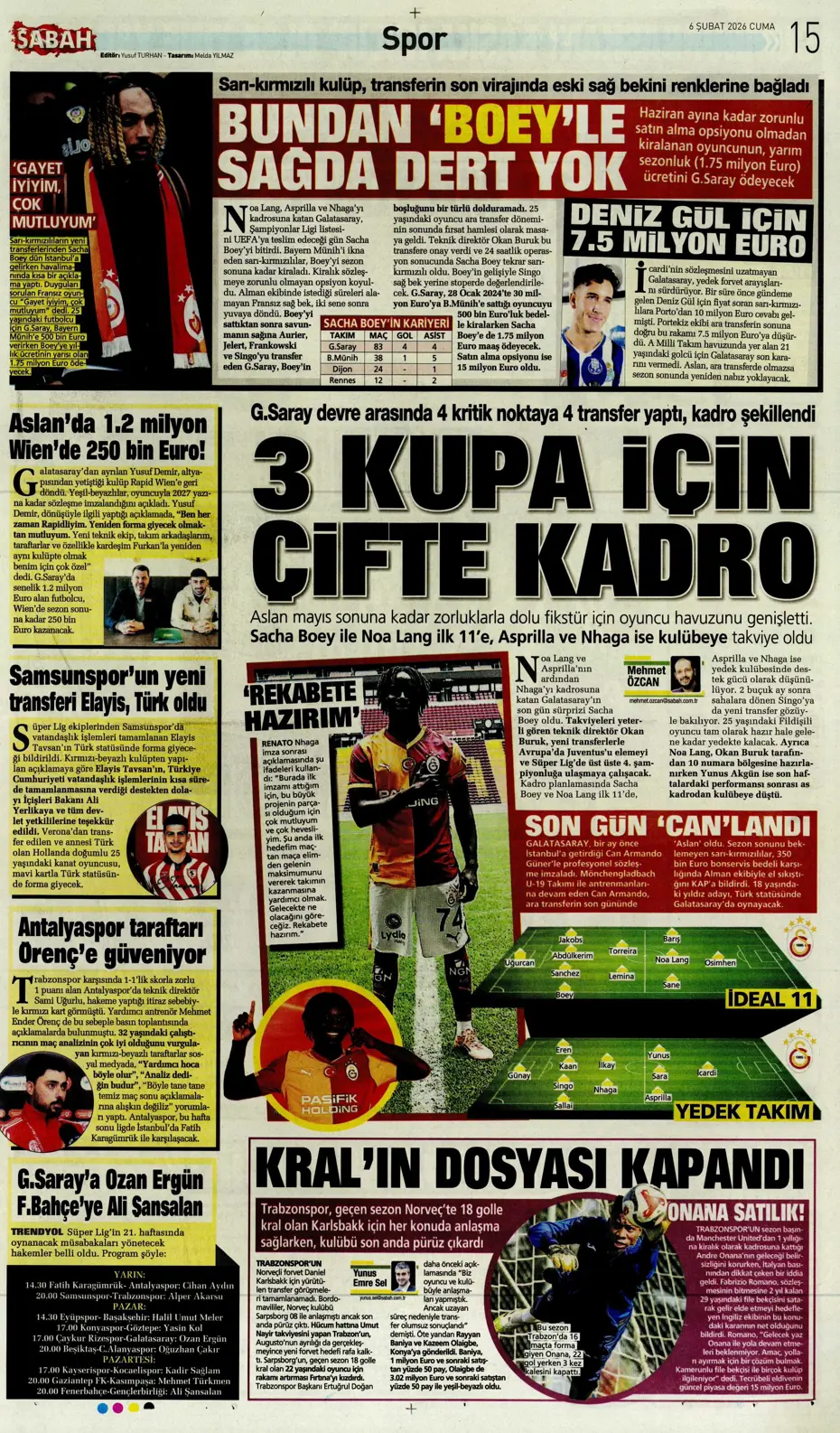 "Transferin son günü Aral Şimşir bombası" | Sporun manşetleri - 13 "Transferin son günü Aral Şimşir bombası" | Sporun manşetleri - 13