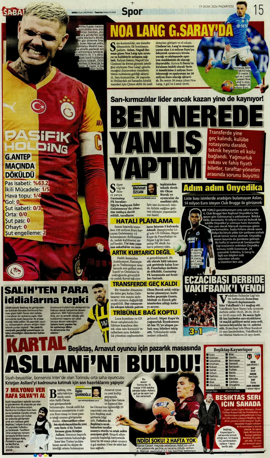 "Sonunda Maestro bombası patlıyor" | Sporun manşetleri - 20