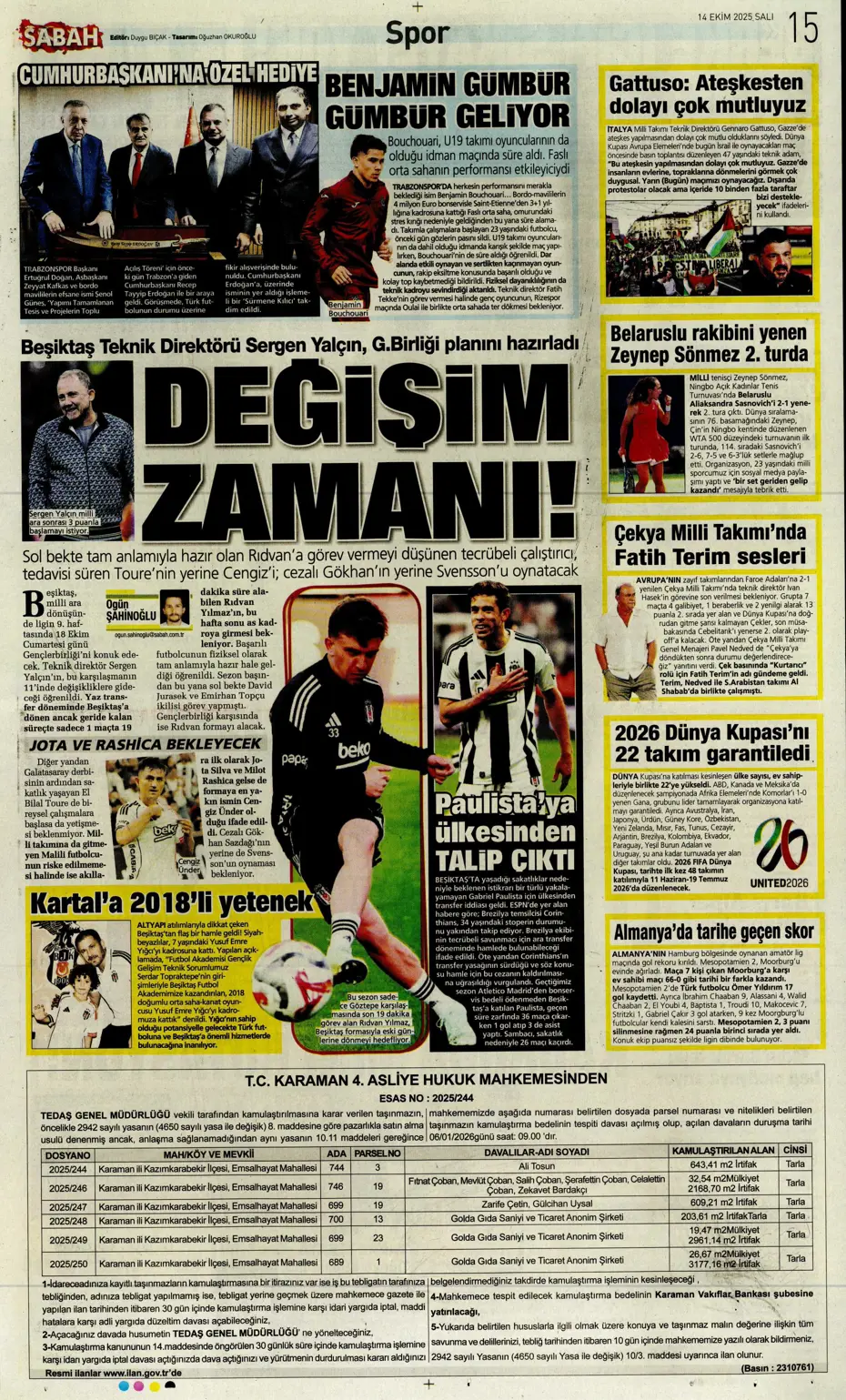 "Beşiktaş'ta İrfan Can Kahveci sürprizi" | Sporun manşetleri - 11 "Beşiktaş'ta İrfan Can Kahveci sürprizi" | Sporun manşetleri - 11