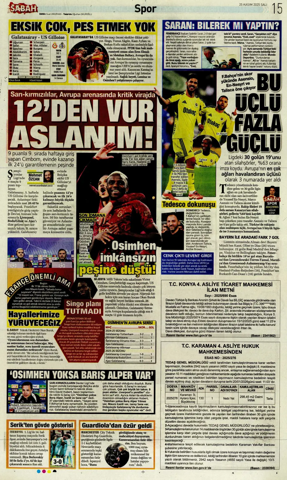 "Fenerbahçe'ye sürpriz golcü: Franculino Dju" | Sporun manşetleri - 12 "Fenerbahçe'ye sürpriz golcü: Franculino Dju" | Sporun manşetleri - 12