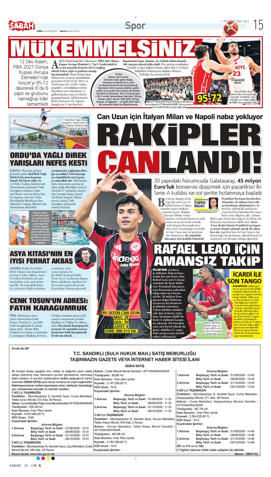 "Ve Greenwood, Fenerbahçe'de" | Sporun manşetleri - 23