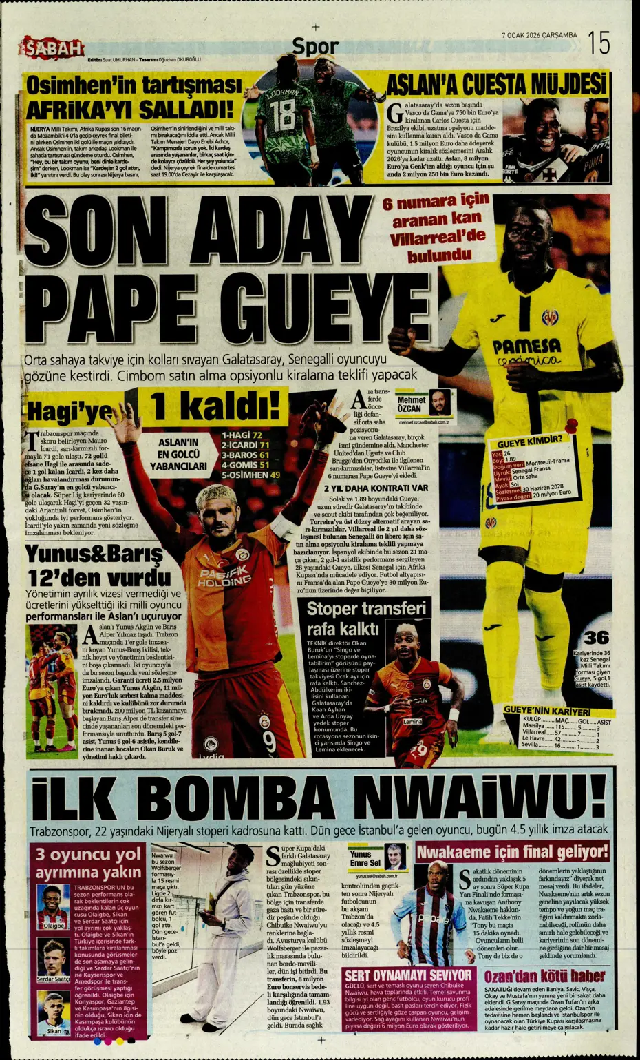 "İrfan Can Kahveci bugün resmi imzayı atacak" | Sporun manşetleri - 12