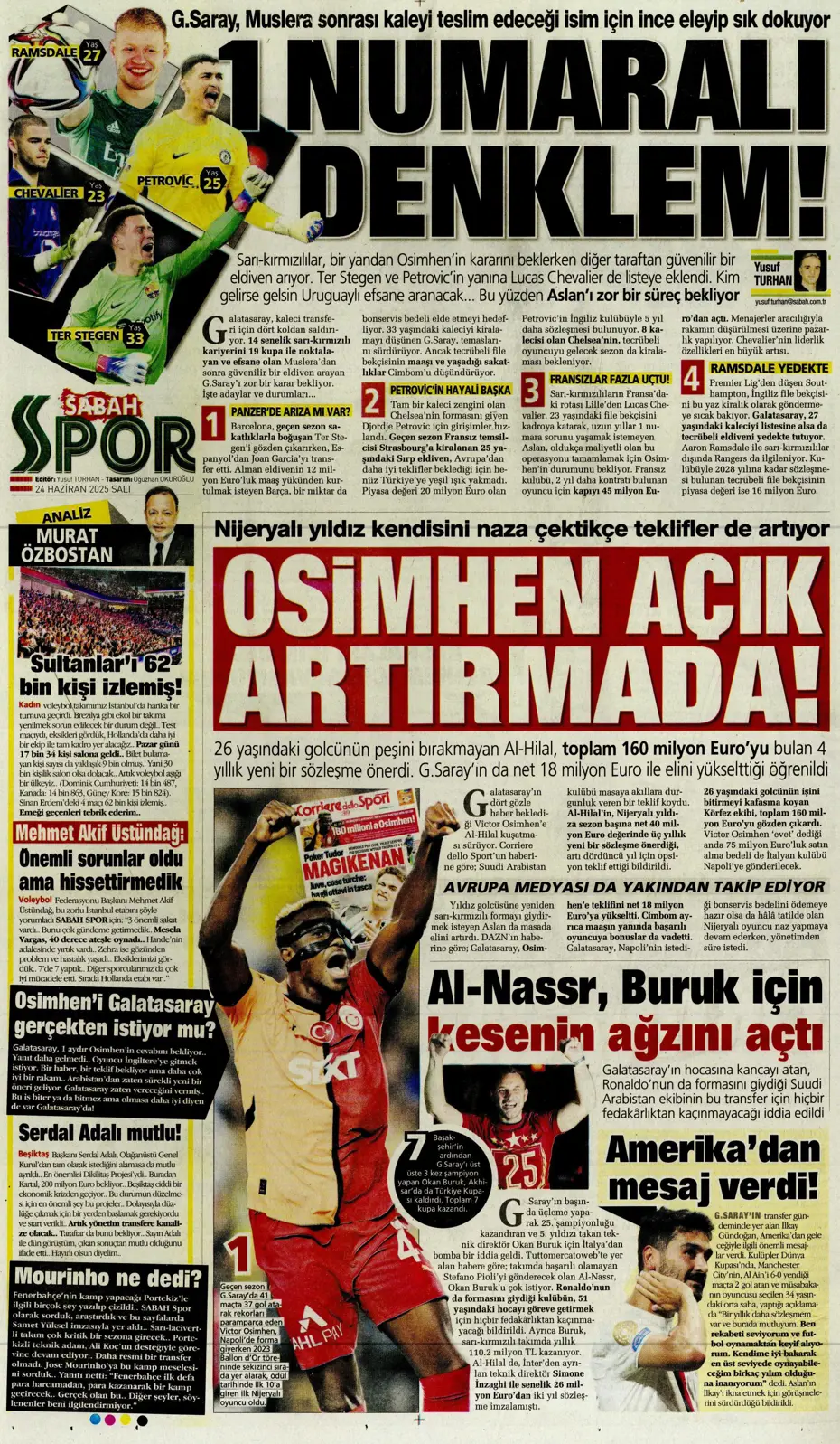 "Victor Osimhen'de son 16 gün" | Sporun manşetleri - 11