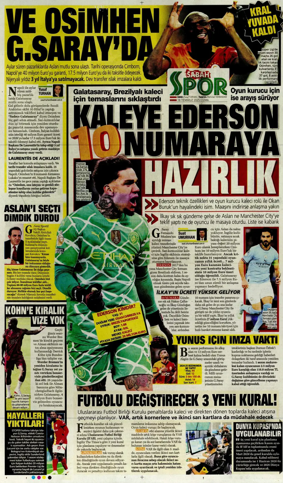 "Fenerbahçe'ye En-Nesyri piyangosu" | Sporun manşetleri - 11