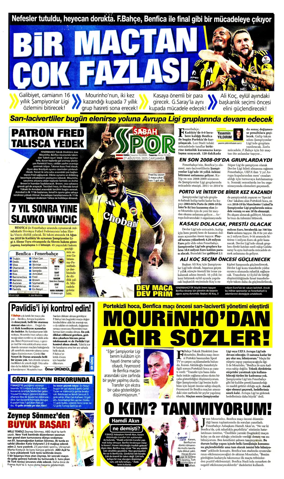"Fenerbahçe'den 850 milyon euroluk tarihi hamle" | Sporun manşetleri - 9