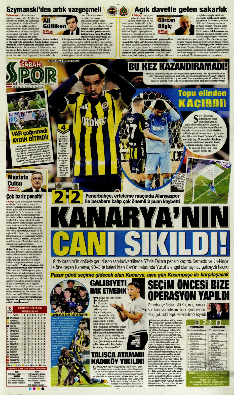 "Fenerbahçe 'Can' evinden vuruldu" | Sporun manşetleri - 7