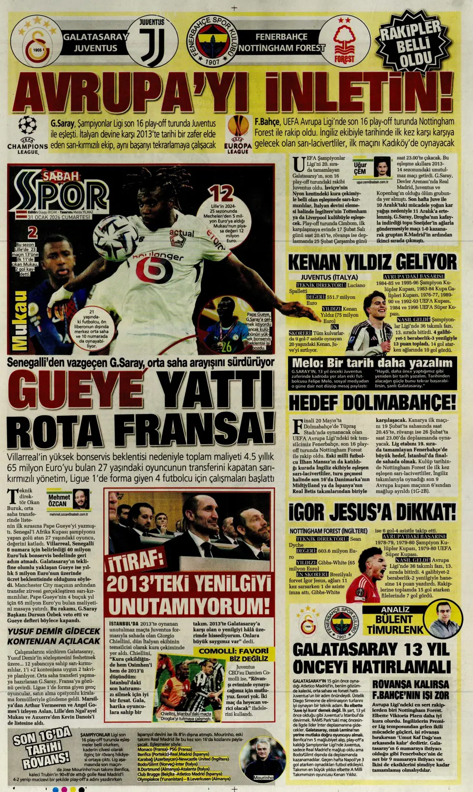 "Lookman, Fenerbahçe'de" | Sporun manşetleri - 23